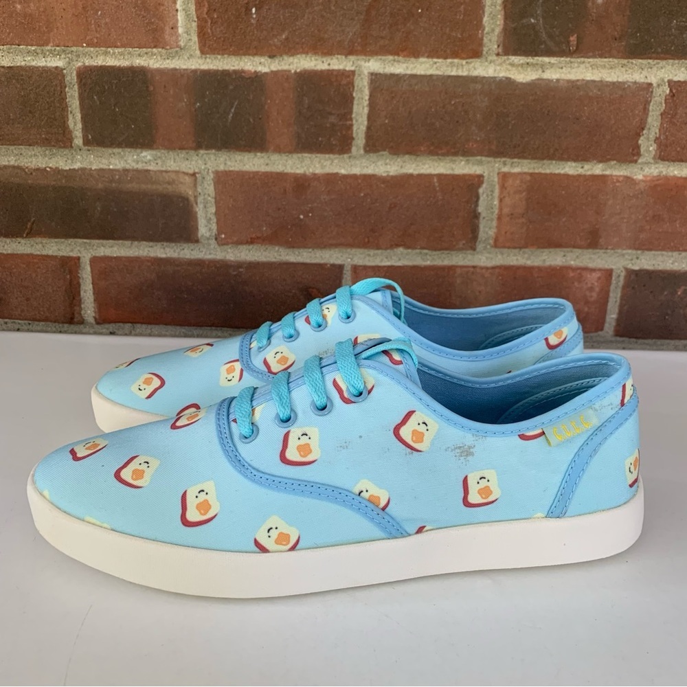 Cute To The Core Toast Print Lace Up Sneakers Wom… - image 5